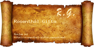 Rosenthál Gitta névjegykártya